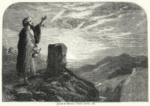 Jacob à Béthel, Gen xxviii 18 (gravure) - English School