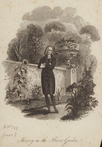 James Hervey dans le jardin de fleurs - English School
