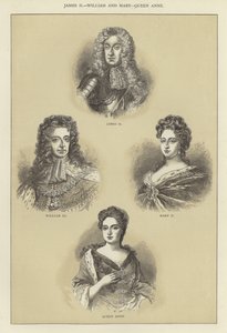 Jacques II, Guillaume et Marie, reine Anne - English School