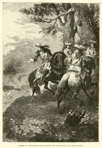Jacques II assiste à la défaite de ses troupes à la Boyne - English School