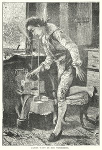 James Watt dans son atelier (gravure) - English School