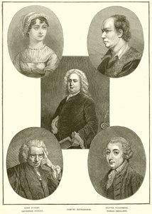 Jane Austen, Laurence Sterne, Samuel Richardson, Oliver Goldsmith, Tobias Smollett - English School