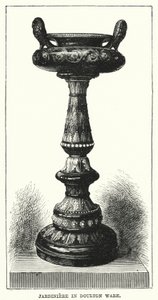 Jardinière en faïence de Doulton (gravure) - English School