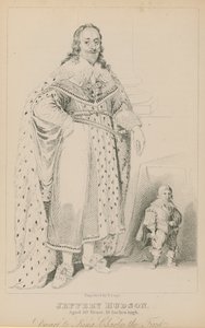 Jeffery Hudson, âgé de 30 ans, 18 pouces de haut, nain du roi Charles I - English School
