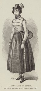 Jenny Lind en Maria, dans "La Figlia del Reggimento" (gravure) - English School
