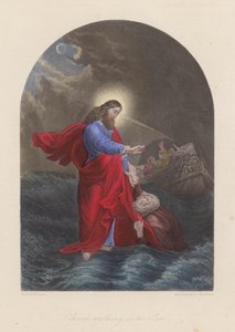Jésus-Christ marchant sur la mer de Galilée - English School