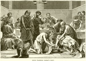Jésus lavant les pieds de Pierre - English School
