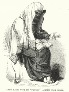 Taled juif, avec ses "franges," adapté de Picart (gravure) - English School