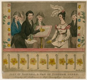 Joey de Vauxhall et Nan de Turnham Green, chanté par M. Mattiason et Mlle Turnstall aux jardins de Vauxhall - English School