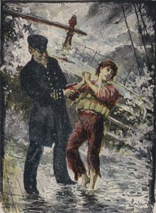 John Alexander Strachan donnant son gilet de sauvetage à un jeune passager clandestin avant que le navire ne fasse naufrage lors d