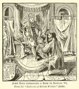 John Bale Présentant un Livre à Édouard VI - English School