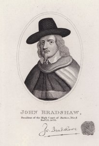 John Bradshaw, juge anglais qui fut président de la Haute Cour de justice pour le procès du roi Charles Ier en 1649 - English School