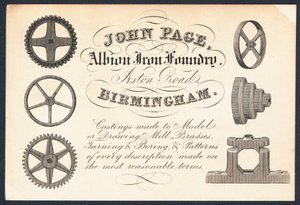 John Page, Albion Iron Foundry, carte de visite - English School