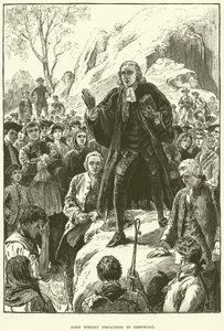 John Wesley, prêchant en Cornouailles (gravure)