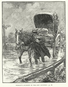 Voyage de John Wesley dans le pays des marais (gravure)