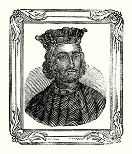 Jean est né en 1167, couronné en 1199, et mort en 1216 (gravure) - English School