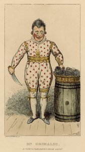 Joseph Grimaldi en Clown dans Harlequin et Friar Bacon