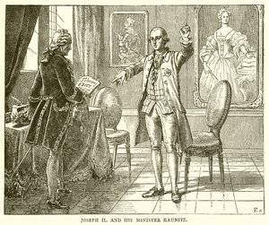Joseph II et son ministre Kaunitz - English School