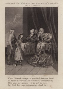 Joseph interprétant le rêve de Pharaon, Genèse XLI, versets 1-8 - English School