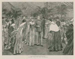 Bal du jubilé à Guildhall, Londres; Le Lord Maire recevant la famille royale - English School