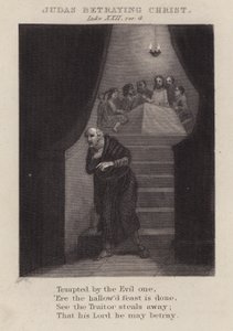 Judas trahissant le Christ, Luc XXII, verset 4 - English School
