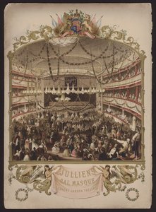Bal Masqué de Jullien, Covent Garden Theatre, Londres (lithographie en couleur) - English School