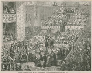 Orchestre de concert de Jullien et quatre fanfares militaires au théâtre de Covent Garden - English School