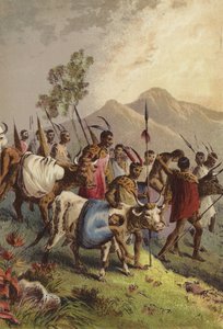 Kaffirs transportant leurs blessés de la guerre - English School