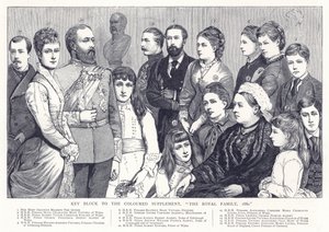 Bloc clé pour le supplément en couleur, La Famille Royale, 1880