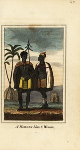 Homme et femme Khoikhoi, Afrique du Sud - English School