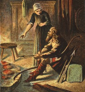 Le Roi Alfred et les Gâteaux, pub. 1890 - English School