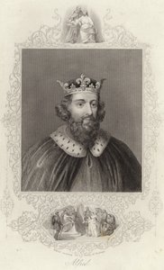 Le roi Alfred recevant la famille de Hastings - English School