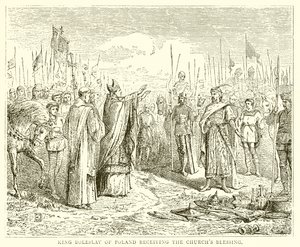 Le roi Boleslav de Pologne recevant la bénédiction de l