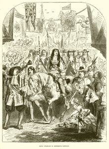 Le roi Charles II entrant à Londres - English School