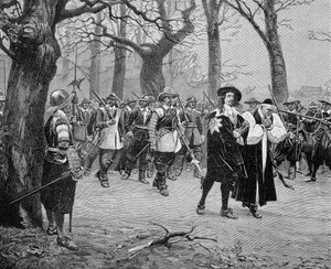 Le roi Charles Ier (1600-49) en route vers son exécution - English School