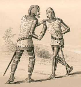 Le roi Édouard III saluant son fils, le Prince Noir, après la bataille de Crécy - English School