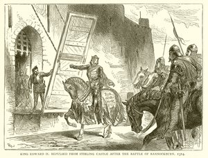 Le roi Édouard II repoussé du château de Stirling après la bataille de Bannockburn, 1314