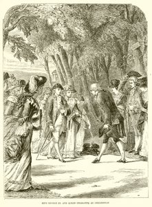 Le roi George III et la reine Charlotte à Cheltenham - English School