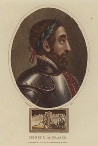 Roi Henri II de France (gravure en couleur) - English School
