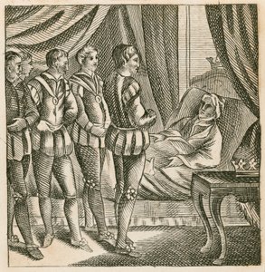 Le roi Henri V remettant son dernier testament au duc de Bedford - English School