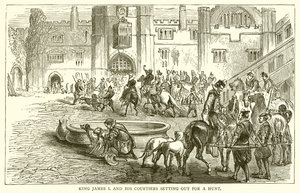 Le roi Jacques Ier et ses courtisans partant pour une chasse