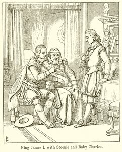 Le roi Jacques Ier avec Steenie et Baby Charles - English School