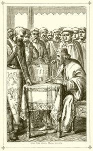 Le Roi Jean signant la Magna Carta - English School