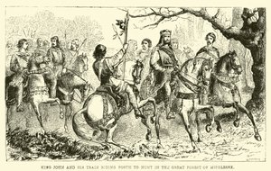 Le roi Jean et sa suite partant chasser dans la Grande Forêt de Middlesex