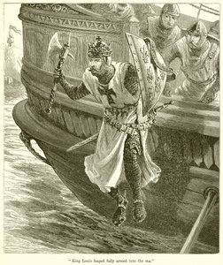 Le roi Louis a sauté tout armé dans la mer - English School