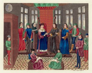 Le roi Richard II abdique sa couronne et son état - English School