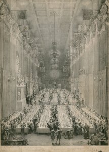 Le roi Guillaume IV et Adélaïde au Guildhall, Londres, 1834 - English School