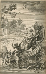 Chevalier protégeant la reine et les enfants chevauchant la liberté - English School