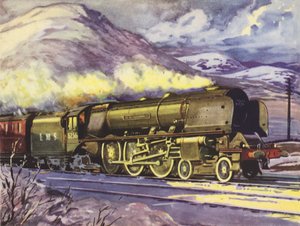 Régions LM et S, Princess Coronation Class No 6256, Sir William Stanier, FRS (lithographie couleur) - English School