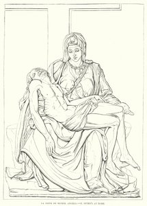 La Pietà de Michel-Ange, Saint-Pierre de Rome (gravure) - English School